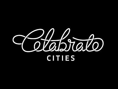 Celebrate Cities cursive light neon type typography writing