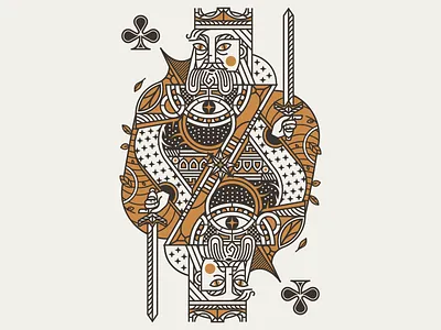 King Cee club king leaf leaves playing cards sword