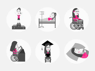 Landmarks in my Life icons illustration