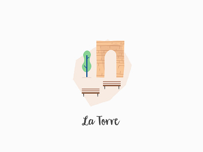 La Torre arc illustration italy map numana roman tower watchtower