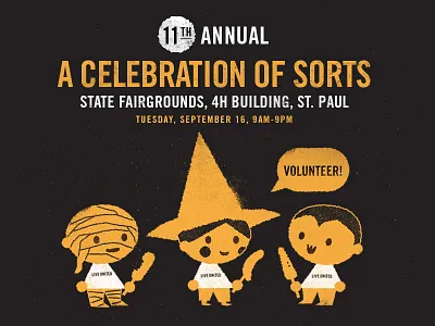 A Celebration Of Sorts Invite a celebration of sorts dracula halloween illustration invite minnesota mummy st. paul state fair united way vampire witch