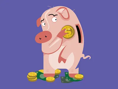Bigger Piggy Bank adobeillustrator character editorial illustration vector