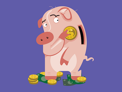 Bigger Piggy Bank adobeillustrator character editorial illustration vector