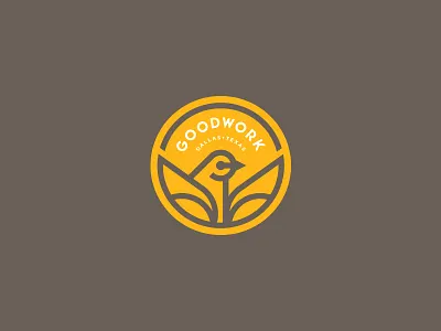 GOODWORK Badge animals badge bird branding geometric illustration logo logotype mark pigeon thicklines yellow