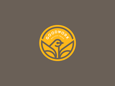 GOODWORK Badge animals badge bird branding geometric illustration logo logotype mark pigeon thicklines yellow