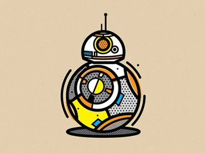 BB8 bb8 geometric illustration patterns pop art robot star wars vector