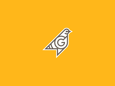 GOODWORK Mark animals badge bird branding geometric illustration logo logotype mark pigeon thicklines yellow