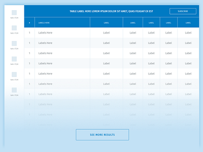 Table Concept 1 columns data menu rows table