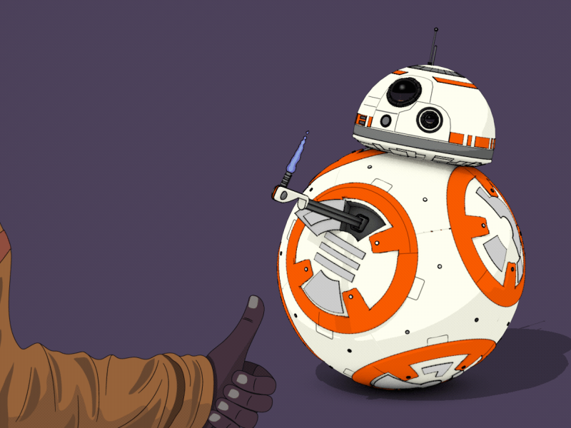 BB8 "Good job!" animation animation bb8 c4d flame gif good job orange robot star wars