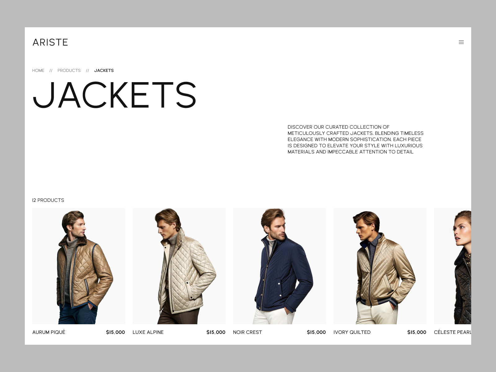 Example of E-commerce product list page exploration