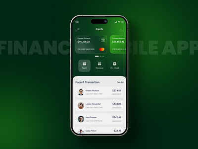 Finance Mobile App UI/UX app app design banking app dark theme ebanking exchange app expenses management finance finance app fintech ios app mobile bank money management money transfer online banking payment send money transactions