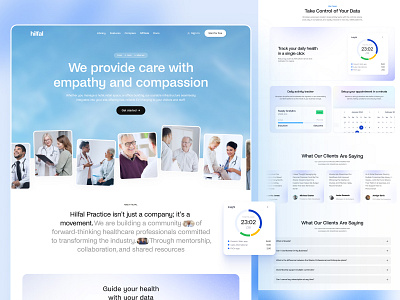 Health SaaS Landing Page animation design digitalhealth healthappdesign healthcareinnovation healthtech interface layout minimal saas saasdesign saasproductdesign saasui techdesign trending ui ux visual