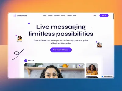 VideoHype - SaaS & Technology Webflow Template agency ai branding business cms design illustration mobile modern no code production responsive saas startup ui uiux videocalling webflow website