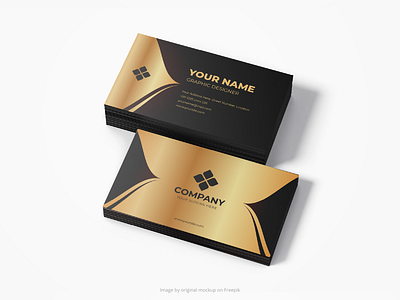 Gold Foil Business Card Template - 2 brand identity branding business card corporate corporate identity design foil gold golden name card template