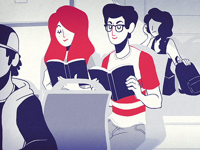 READING - Livres de Proches book characterdesign color illustration reading website