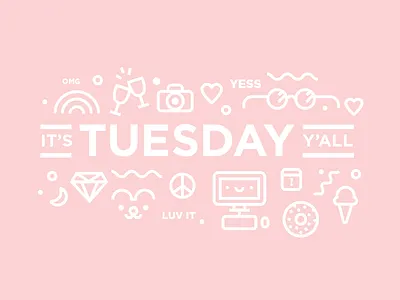 Tuesday! clink cute design donut happy illustration lucky tuesday