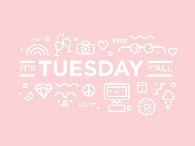 Tuesday! clink cute design donut happy illustration lucky tuesday