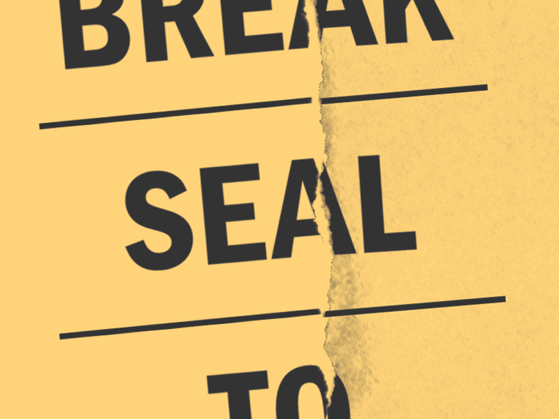 Broke the Seal rip sticker tear typography