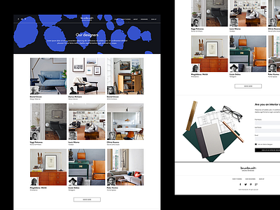 Interior designers designers fashion flat grid interiors simple ux website