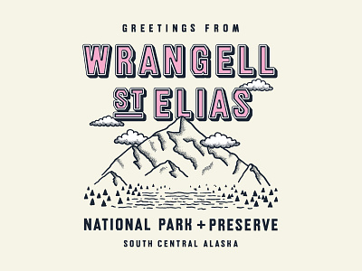 Type Hike alaska clouds hike mountain national park poster st. elias type typehike typography wrangell