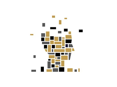 community blocks geometric head illustration