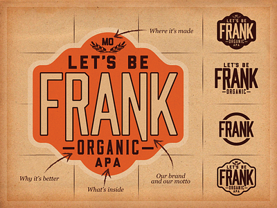 Let’s Be Frank Logo Anatomy & Variations ale american badge beer emblem label logo missouri organic pale usage wheat