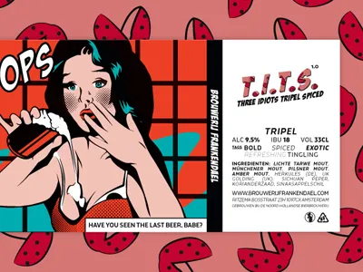 Brouwerij Frankendael Label Design T.I.T.S. beer brewery craft design label pattern pepper sichuan tits
