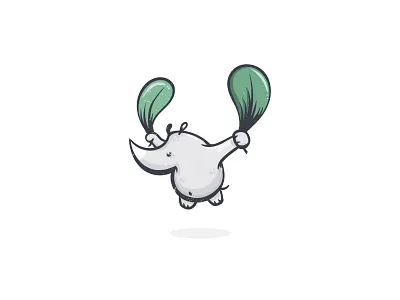 Flying Rhino Illustration animal energy flying food illustration logo mascot proteins rhino strong swiss chard vegetarian