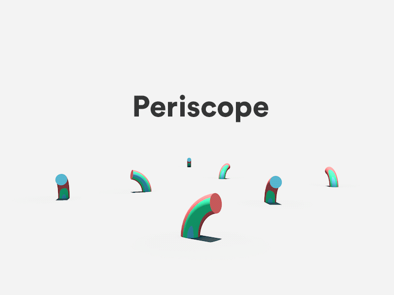 XXI branding c4d design minimal motion periscope tubes type