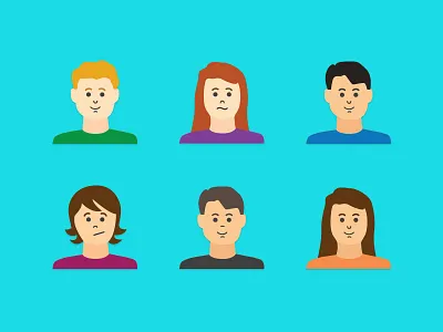 Faces bright character colourful emotion face graphic illustration vector