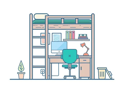 Dormitory design dormitory illustration