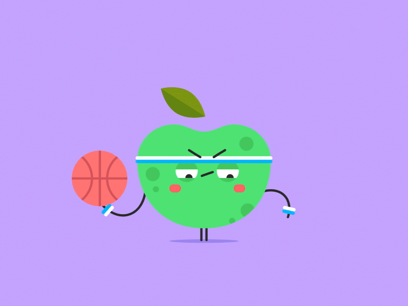 Apple 2d after effects animation apple character design cute gif illustration loop