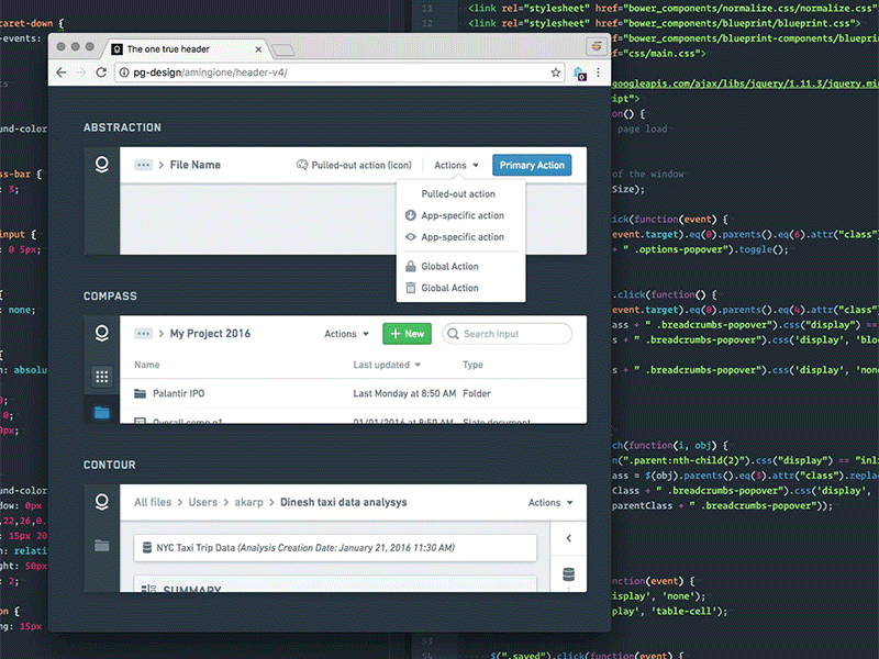 Palantir unified header app css data gif html interface js prototype ui user ux web