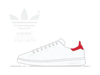 adidas Stan Smith Red & White adidas red shoe vector white
