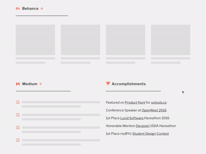 Portfolio Zero State blank loading zero state