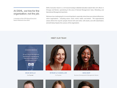 About the Company about about the company about us biographies bios executive search portrait ui ux web design
