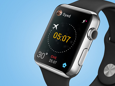 Watch UI for checking Flight status apple watch colors flight flight status icons illustration ui ux watch ui
