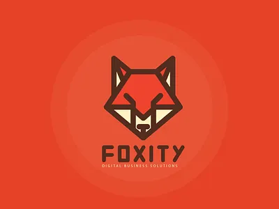 Foxity animal business digital fox icon logo solutions teamwork typography wild