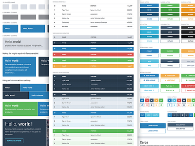 UI Kit buttons data table grid html table htmlcss style guide ui kit