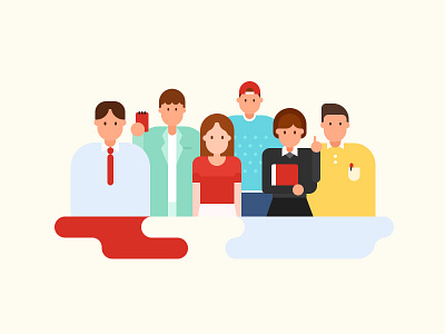 Red point color illustration character illustration people person red