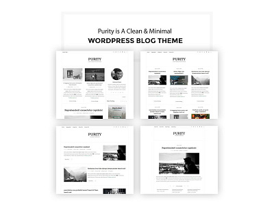 Purity - Clean & Minimal Blog WordPress Theme blog blogging clean creative instagram masonry minimal modern personal read readability typography