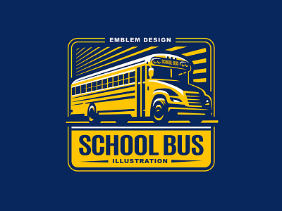 School Bus bus emblem logo school sign