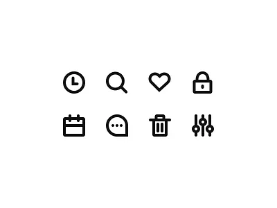 Labicons calendar chat delete filter glyph heart icons lock search time