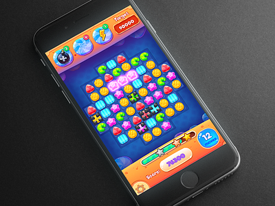 Om niom niom candy color design game sweet ui