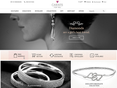 Carats For You diamond ecommerce jewelry platinum responsive