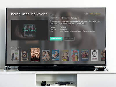 Watch now TV App app dailyui film media movie tv ui ux