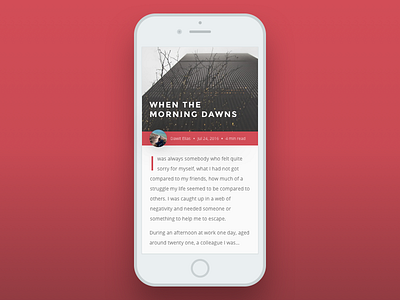 Blog Post app blog post interface mobile ui