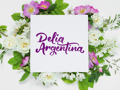 Delia Argentina argentina brush lettering crayligraphy flowers handlettering lettering mom mother purple type typography