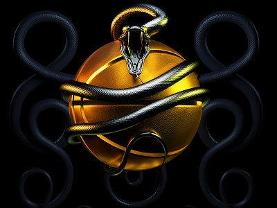 Power Play 3d basketball bball black cobra gold render serpent snake tournament