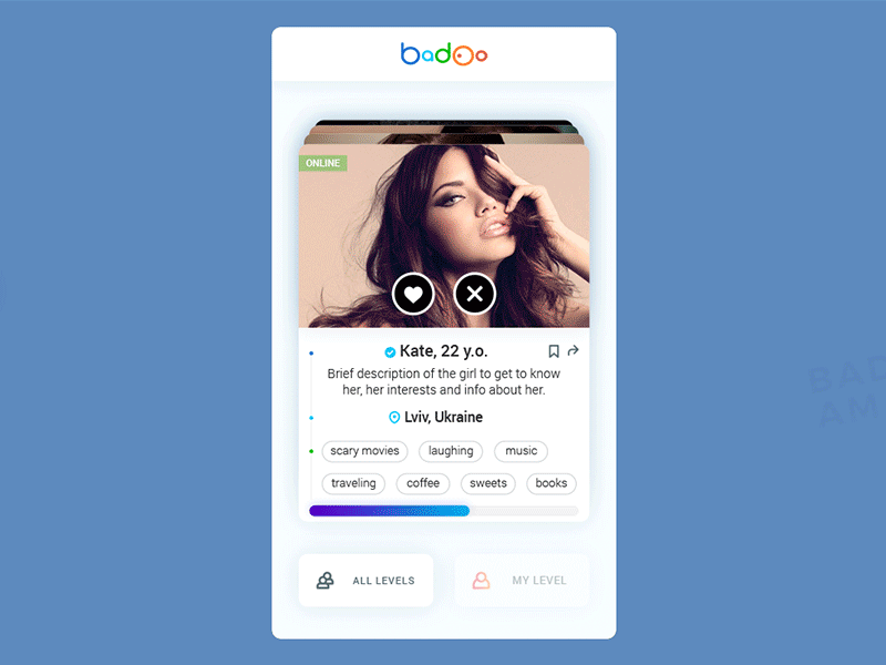 Meet new Badoo app badoo communication concept contest ios mobile pure redesign tinder